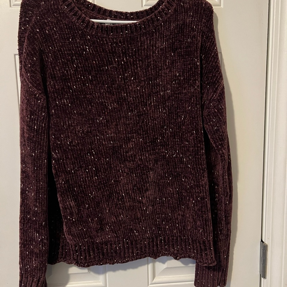 Mudd Brown Crew Neck Sweater with Chunky Knit and Long Sleeves